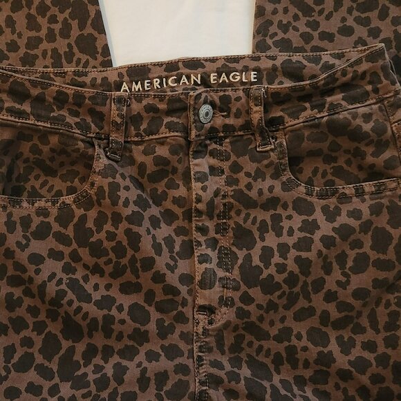 American Eagle Outfitters jeans sz 8 super hi-rise jegging animal print !! - Picture 2 of 2